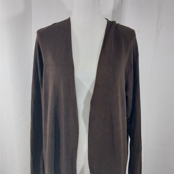 NWT! WORTHINGTON! ESPRESSO BROWN RIBBED KNIT DUSTER CARDIGAN SWEATER! SZ XL - Picture 3 of 10